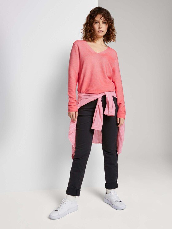 Strukturierter Pullover mit Bio-Baumwolle - Frauen - strong peach tone Strukturierter Pullover mit Bio-Baumwolle - Frauen - strong peach tone - 3 - TOM TAILOR