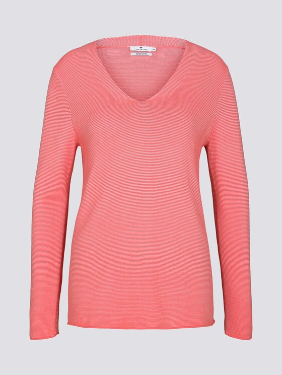 Strukturierter Pullover mit Bio-Baumwolle - Frauen - strong peach tone Strukturierter Pullover mit Bio-Baumwolle - Frauen - strong peach tone - 7 - TOM TAILOR