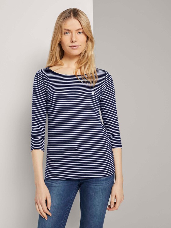 Gestreiftes Shirt - Frauen - navy white small stripe Gestreiftes Shirt - Frauen - navy white small stripe - 1 - TOM TAILOR