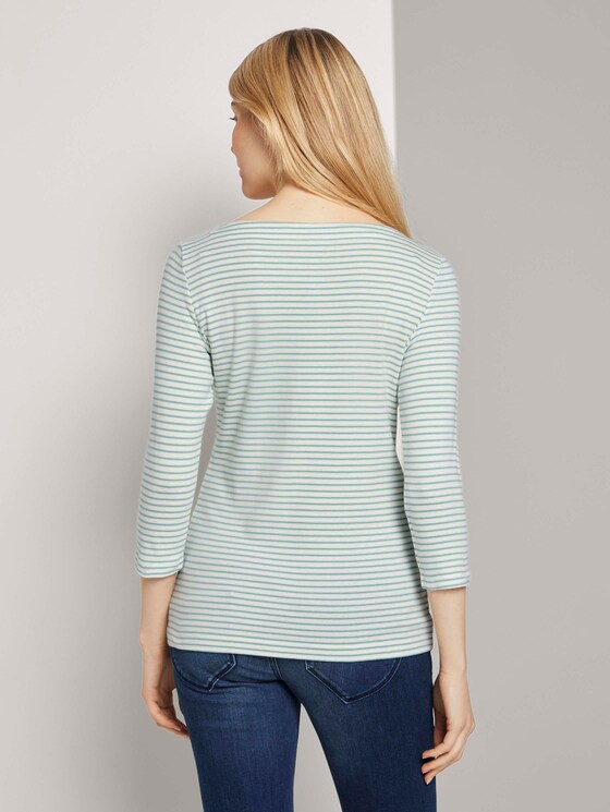 Gestreiftes Shirt - Frauen - white green small stripe Gestreiftes Shirt - Frauen - white green small stripe - 2 - TOM TAILOR