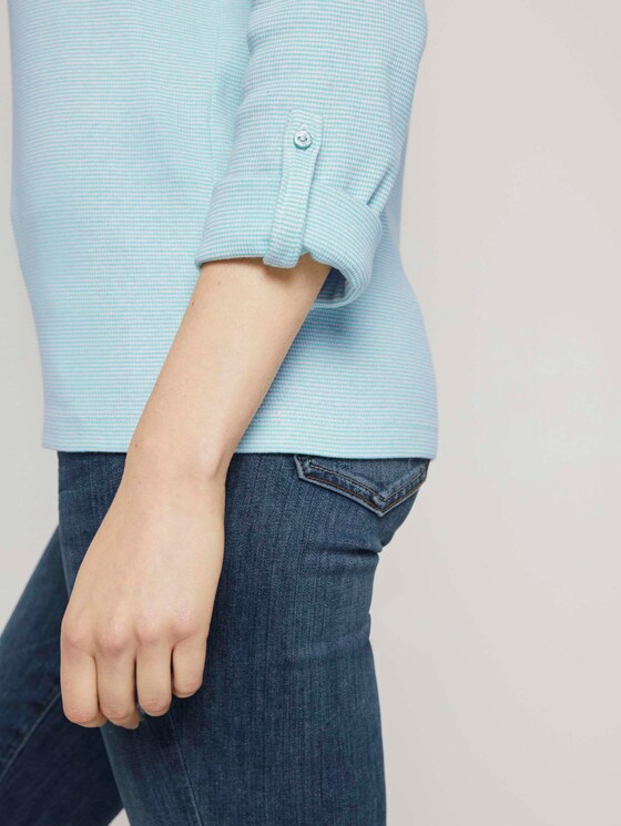 Gestreiftes Henley Shirt - Frauen - offwhite green small stripe Gestreiftes Henley Shirt - Frauen - offwhite green small stripe - 10 - TOM TAILOR
