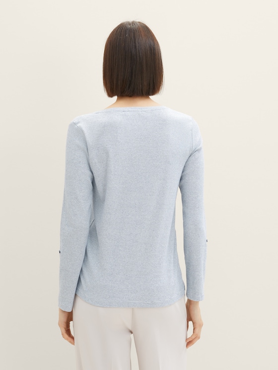 Gestreiftes T-Shirt mit Bio-Baumwolle - Frauen - offwhite navy small stripe Gestreiftes T-Shirt mit Bio-Baumwolle - Frauen - offwhite navy small stripe - 2 - TOM TAILOR