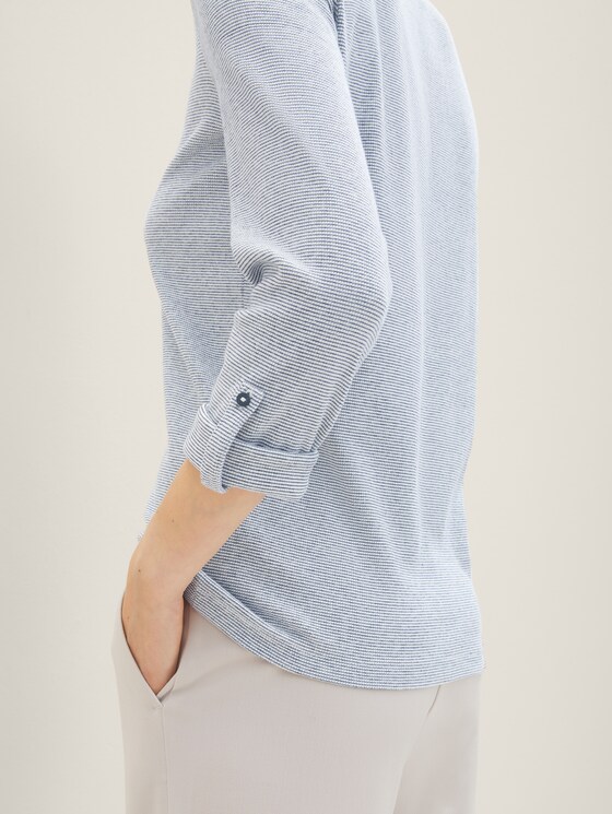 Gestreiftes T-Shirt mit Bio-Baumwolle - Frauen - offwhite navy small stripe Gestreiftes T-Shirt mit Bio-Baumwolle - Frauen - offwhite navy small stripe - 9 - TOM TAILOR