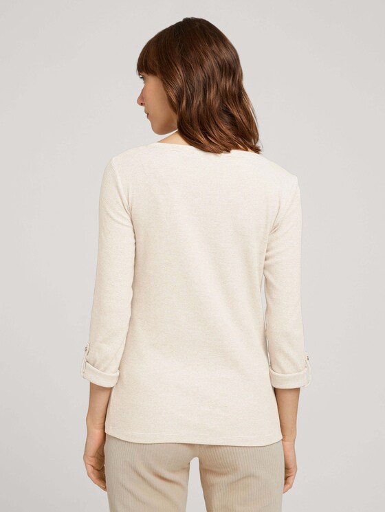 Gestreept T-shirt van biologisch katoen - Vrouwen - offwhite green small stripe Gestreept T-shirt van biologisch katoen - Vrouwen - offwhite green small stripe - 2 - TOM TAILOR