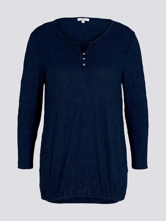 gemustertes T-Shirt mit elatsischem Saum - Frauen - Sky Captain Blue gemustertes T-Shirt mit elatsischem Saum - Frauen - Sky Captain Blue - 7 - TOM TAILOR