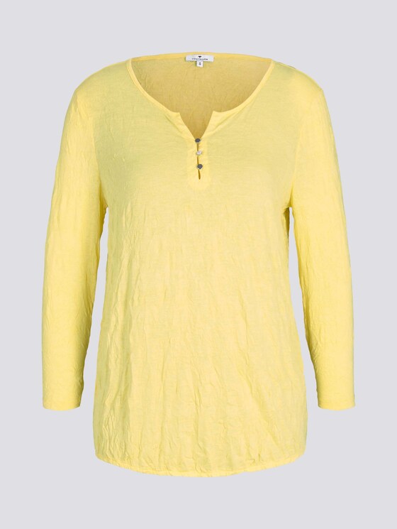 gemustertes T-Shirt mit elatsischem Saum - Frauen - smooth yellow gemustertes T-Shirt mit elatsischem Saum - Frauen - smooth yellow - 7 - TOM TAILOR