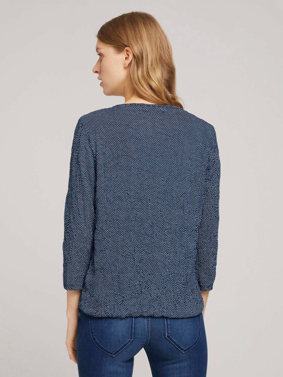 gemustertes T-Shirt mit elatsischem Saum - Frauen - navy dot print gemustertes T-Shirt mit elatsischem Saum - Frauen - navy dot print - 2 - TOM TAILOR