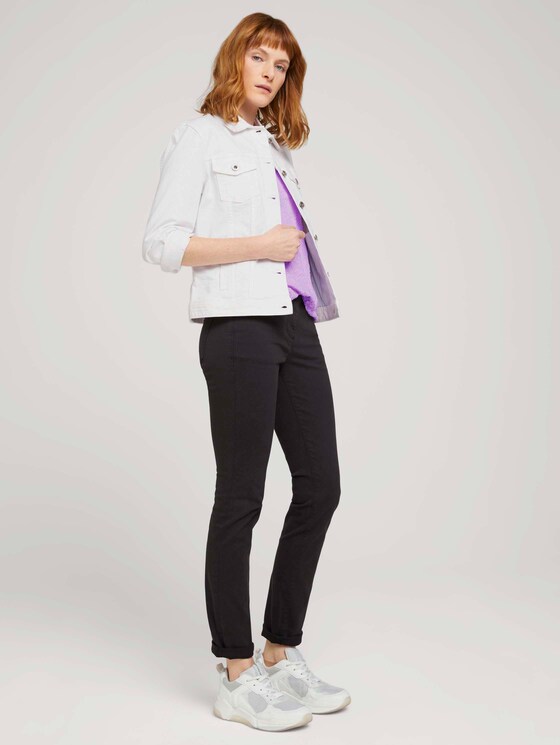 gemustertes T-Shirt mit elatsischem Saum - Frauen - lilac dot design gemustertes T-Shirt mit elatsischem Saum - Frauen - lilac dot design - 3 - TOM TAILOR
