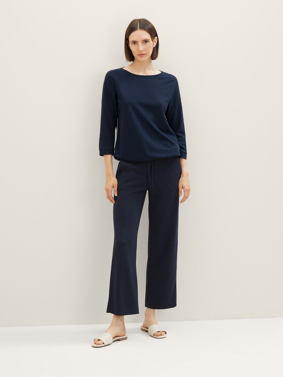 Strukturiertes Shirt mit Tunnelzug - Frauen - Sky Captain Blue Strukturiertes Shirt mit Tunnelzug - Frauen - Sky Captain Blue - 3 - TOM TAILOR