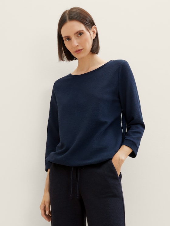 Strukturiertes Shirt mit Bio-Baumwolle