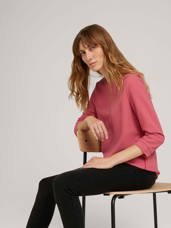 Strukturiertes Shirt mit Tunnelzug - Frauen - cozy pink Strukturiertes Shirt mit Tunnelzug - Frauen - cozy pink - 5 - TOM TAILOR