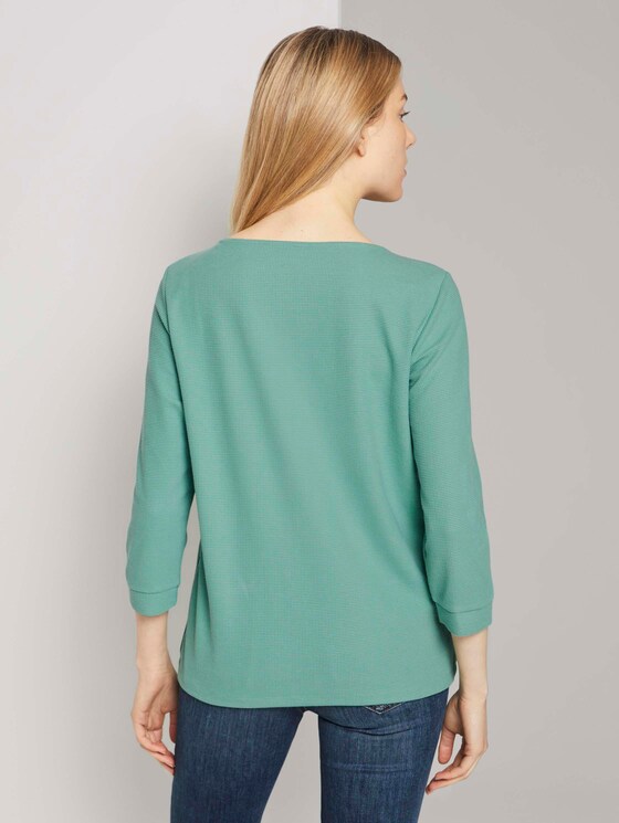 Strukturiertes Shirt mit Tunnelzug - Frauen - soft leaf green Strukturiertes Shirt mit Tunnelzug - Frauen - soft leaf green - 2 - TOM TAILOR