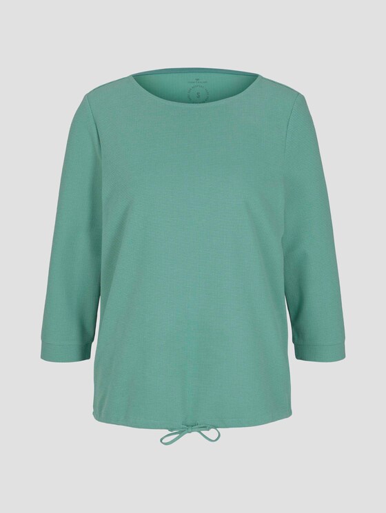 Strukturiertes Shirt mit Tunnelzug - Frauen - soft leaf green Strukturiertes Shirt mit Tunnelzug - Frauen - soft leaf green - 7 - TOM TAILOR
