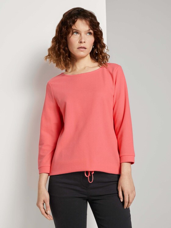 Overhemd met textuur en trekkoord - Vrouwen - strong peach tone Overhemd met textuur en trekkoord - Vrouwen - strong peach tone - 1 - TOM TAILOR