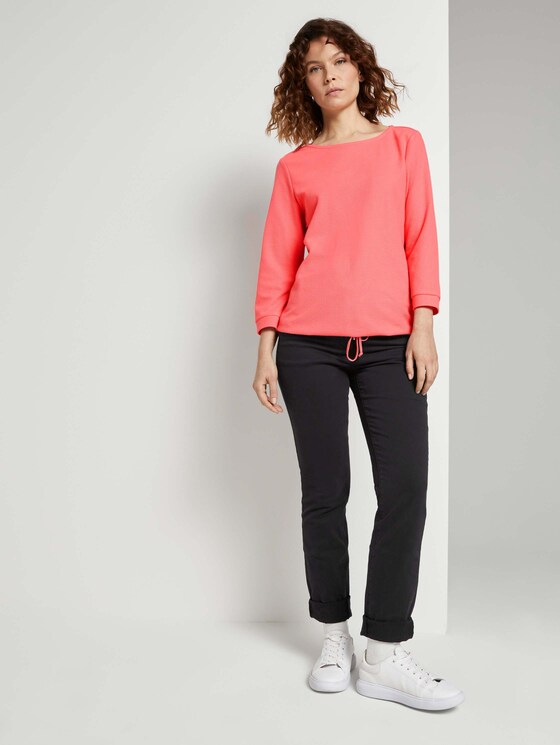 Overhemd met textuur en trekkoord - Vrouwen - strong peach tone Overhemd met textuur en trekkoord - Vrouwen - strong peach tone - 3 - TOM TAILOR