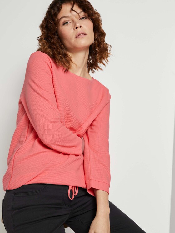 Overhemd met textuur en trekkoord - Vrouwen - strong peach tone Overhemd met textuur en trekkoord - Vrouwen - strong peach tone - 5 - TOM TAILOR