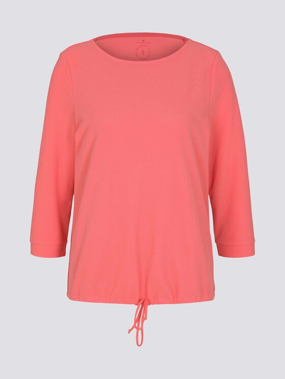 Overhemd met textuur en trekkoord - Vrouwen - strong peach tone Overhemd met textuur en trekkoord - Vrouwen - strong peach tone - 7 - TOM TAILOR