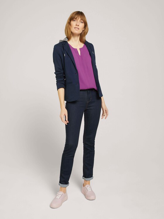 Henley T-Shirt im Materialmix - Frauen - plum blossom lilac Henley T-Shirt im Materialmix - Frauen - plum blossom lilac - 3 - TOM TAILOR