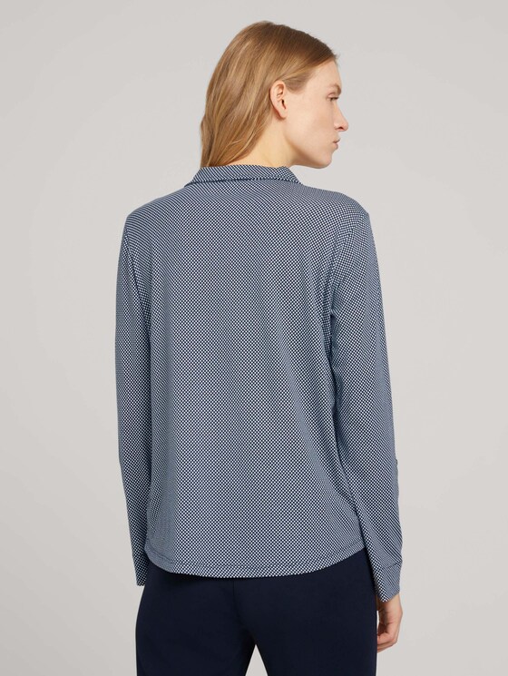 Gemustertes Henley Shirt - Frauen - navy dot print Gemustertes Henley Shirt - Frauen - navy dot print - 2 - TOM TAILOR