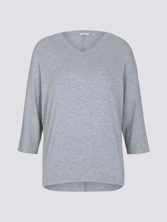 Meliertes Shirt mit elastischem Bund - Frauen - Silver Grey Melange Meliertes Shirt mit elastischem Bund - Frauen - Silver Grey Melange - 7 - TOM TAILOR