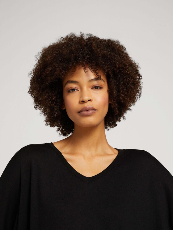 Gemêleerd shirt met elastische tailleband - Vrouwen - deep black Gemêleerd shirt met elastische tailleband - Vrouwen - deep black - 9 - TOM TAILOR