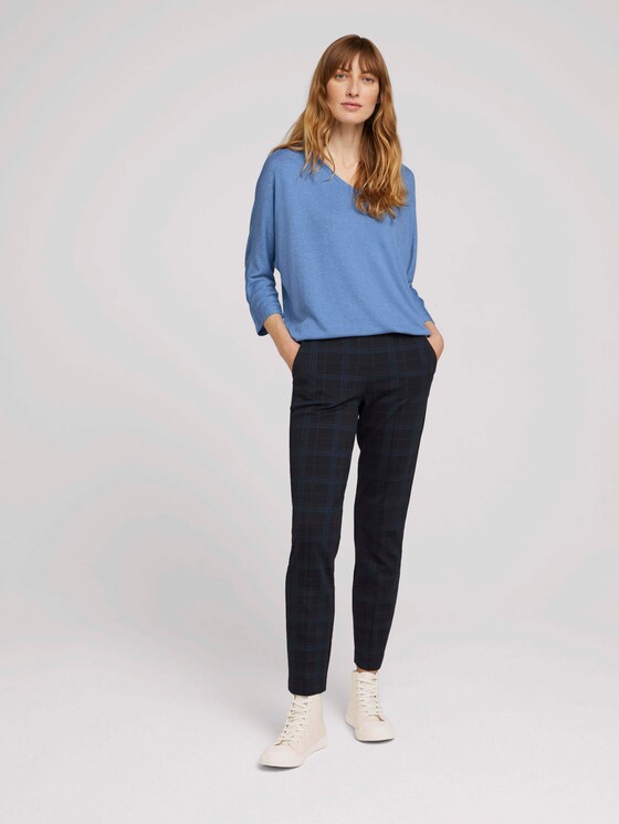 Meliertes Shirt mit elastischem Bund - Frauen - sea blue melange Meliertes Shirt mit elastischem Bund - Frauen - sea blue melange - 3 - TOM TAILOR