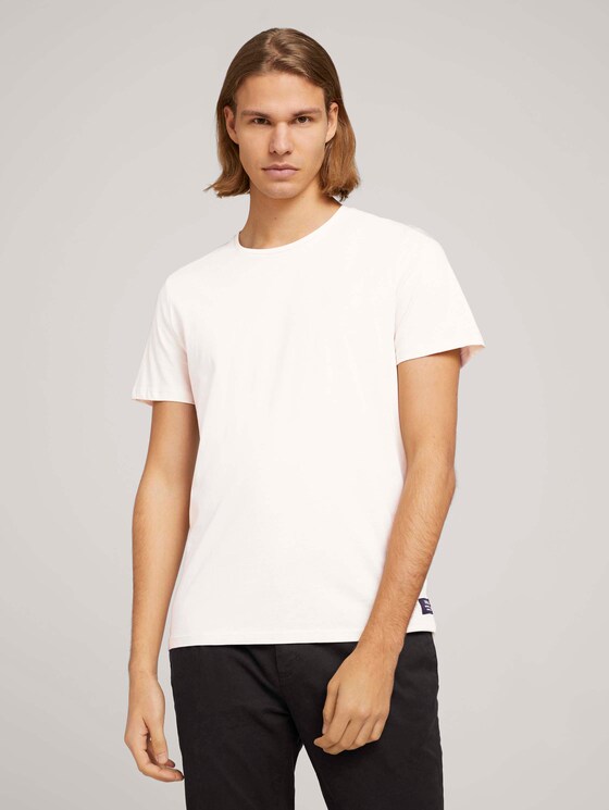 Basic T-shirt met biologisch katoen - Mannen - Soft Beige Solid Basic T-shirt met biologisch katoen - Mannen - Soft Beige Solid - 1 - TOM TAILOR Denim