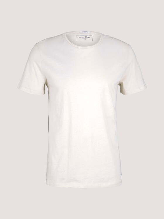 Basic T-shirt met biologisch katoen - Mannen - Soft Beige Solid Basic T-shirt met biologisch katoen - Mannen - Soft Beige Solid - 7 - TOM TAILOR Denim