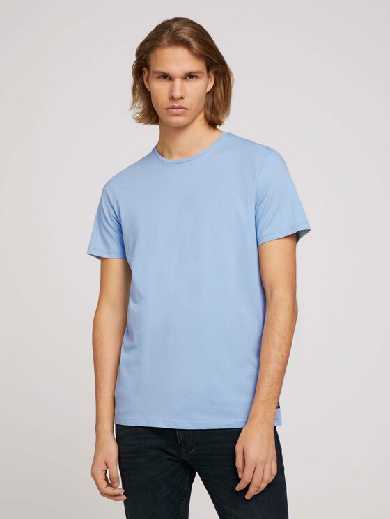 Basic T-Shirt mit Bio-Baumwolle - Männer - Foggy Blue Basic T-Shirt mit Bio-Baumwolle - Männer - Foggy Blue - 1 - TOM TAILOR Denim