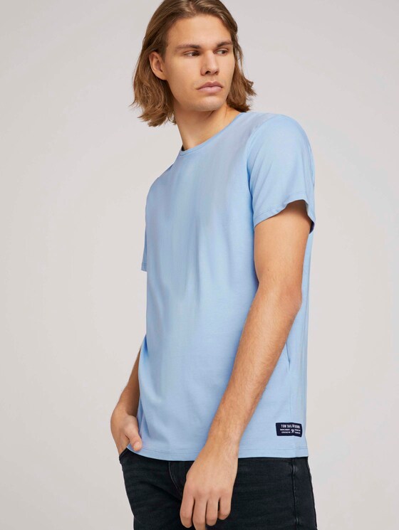 Basic T-Shirt mit Bio-Baumwolle - Männer - Foggy Blue Basic T-Shirt mit Bio-Baumwolle - Männer - Foggy Blue - 5 - TOM TAILOR Denim