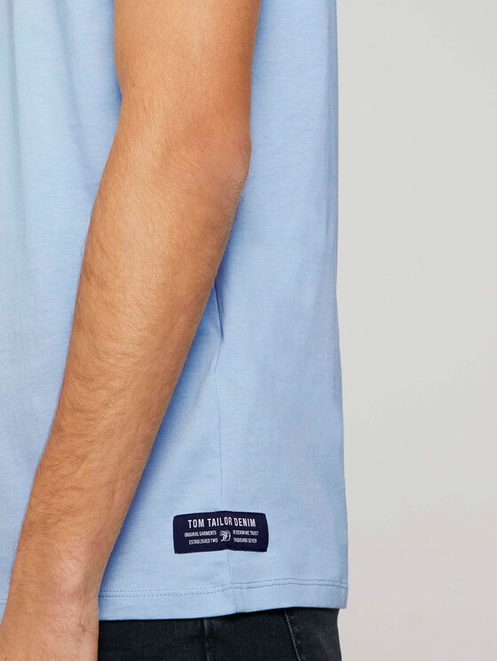 Basic T-Shirt mit Bio-Baumwolle - Männer - Foggy Blue Basic T-Shirt mit Bio-Baumwolle - Männer - Foggy Blue - 9 - TOM TAILOR Denim