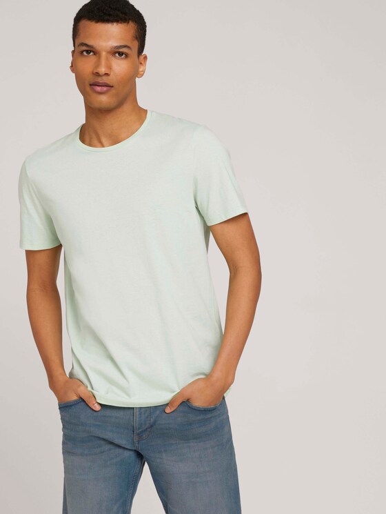 Basic T-Shirt mit Bio-Baumwolle - Männer - smooth green Basic T-Shirt mit Bio-Baumwolle - Männer - smooth green - 5 - TOM TAILOR Denim