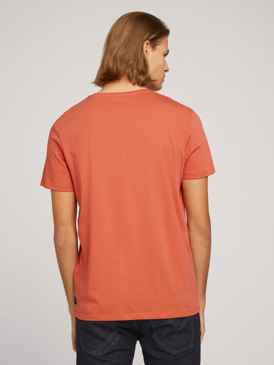 Basic T-Shirt mit Bio-Baumwolle - Männer - orange lobster Basic T-Shirt mit Bio-Baumwolle - Männer - orange lobster - 2 - TOM TAILOR Denim