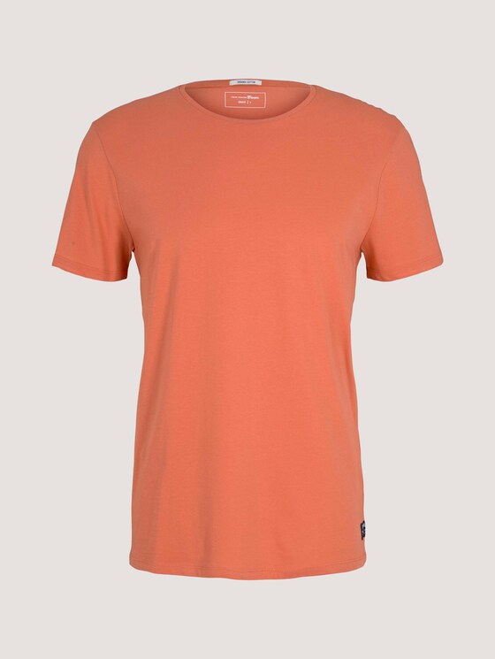 Basic T-Shirt mit Bio-Baumwolle - Männer - orange lobster Basic T-Shirt mit Bio-Baumwolle - Männer - orange lobster - 7 - TOM TAILOR Denim