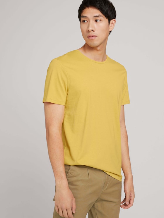 Basic T-Shirt mit Bio-Baumwolle - Männer - golden ochre - 5 - TOM TAILOR Denim