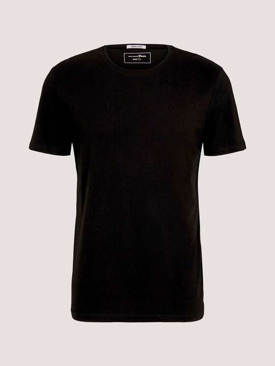 Basic T-Shirt mit Bio-Baumwolle - Männer - Black Basic T-Shirt mit Bio-Baumwolle - Männer - Black - 7 - TOM TAILOR Denim