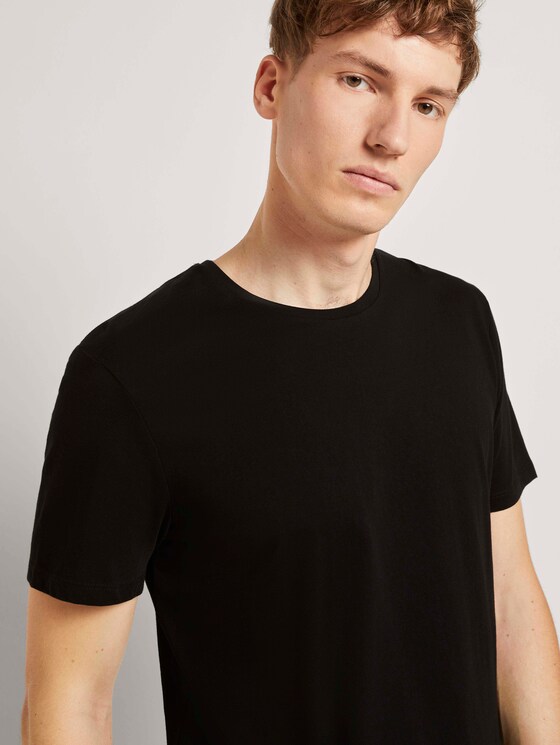 Basic T-Shirt mit Bio-Baumwolle - Männer - Black Basic T-Shirt mit Bio-Baumwolle - Männer - Black - 9 - TOM TAILOR Denim
