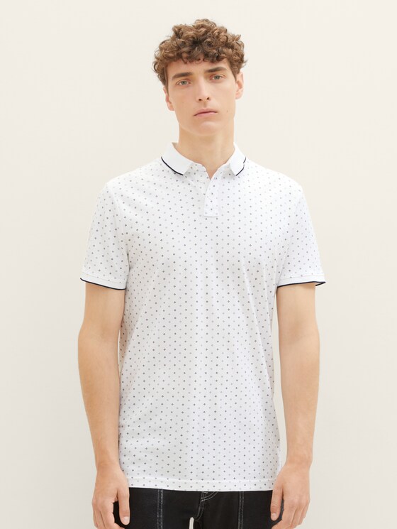 gemustertes Poloshirt - Männer - white regular dot print gemustertes Poloshirt - Männer - white regular dot print - 1 - TOM TAILOR Denim