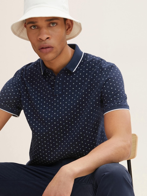 patterned polo shirt