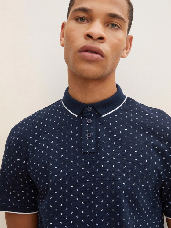 patterned polo shirt