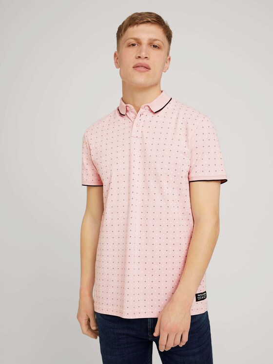 gemustertes Poloshirt - Männer - peach regular dot print gemustertes Poloshirt - Männer - peach regular dot print - 1 - TOM TAILOR Denim