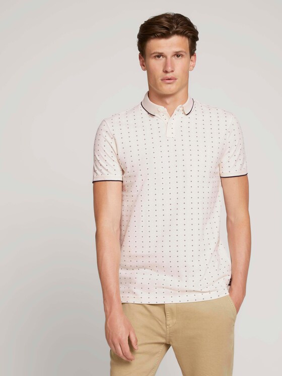 gemustertes Poloshirt - Männer - light beige regular dot print gemustertes Poloshirt - Männer - light beige regular dot print - 1 - TOM TAILOR Denim