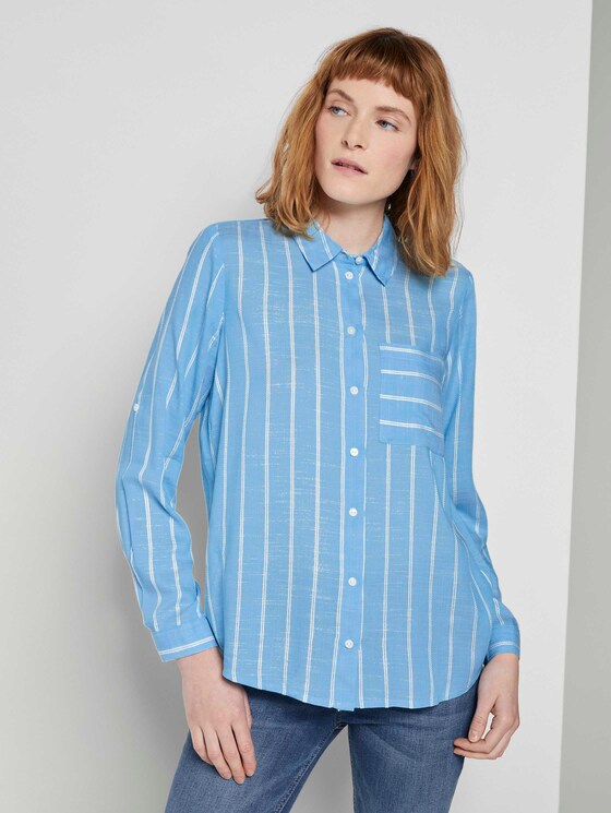 Gestreifte Hemdbluse - Frauen - blue stripe vertical Gestreifte Hemdbluse - Frauen - blue stripe vertical - 1 - TOM TAILOR