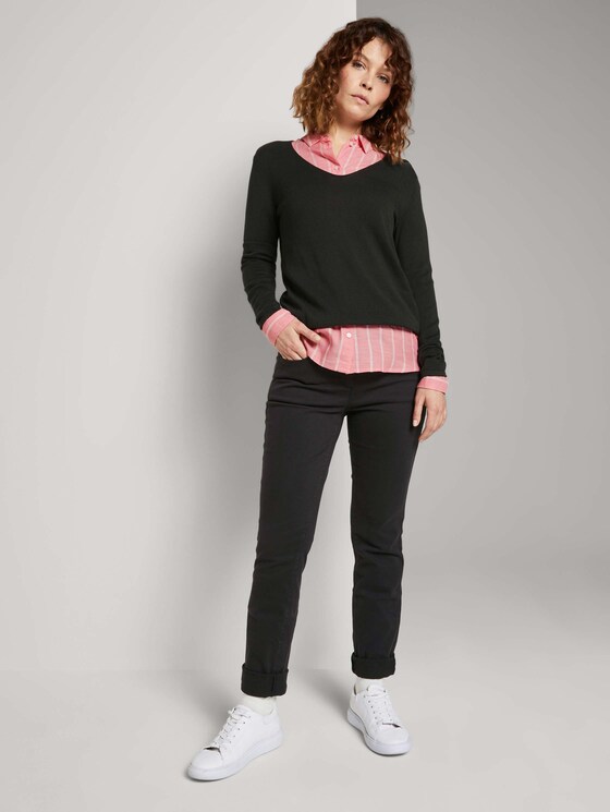 Gestreifte Hemdbluse - Frauen - peach stripe vertical Gestreifte Hemdbluse - Frauen - peach stripe vertical - 3 - TOM TAILOR
