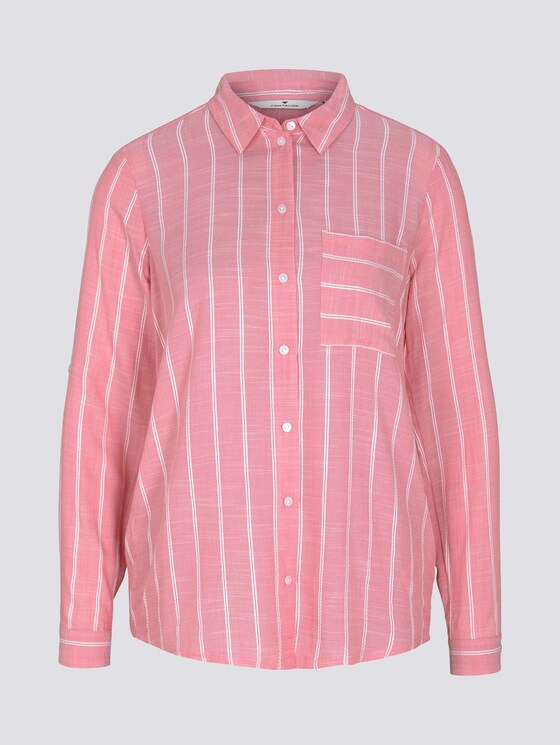Gestreifte Hemdbluse - Frauen - peach stripe vertical Gestreifte Hemdbluse - Frauen - peach stripe vertical - 7 - TOM TAILOR