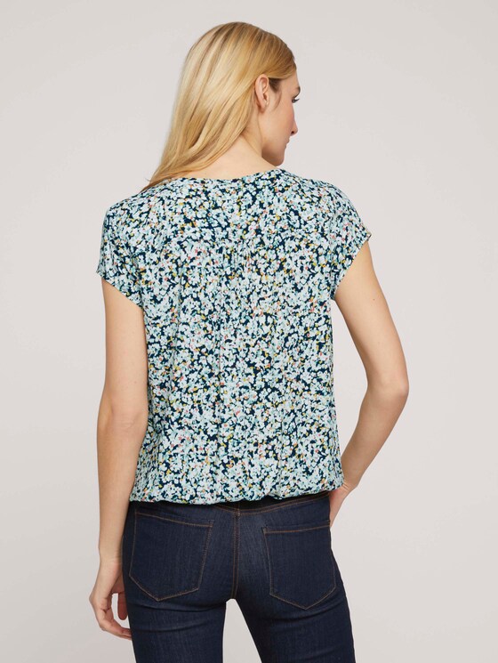 Gemusterte Bluse mit LENZING™ ECOVERO™ - Frauen - navy burred floral design Gemusterte Bluse mit LENZING™ ECOVERO™ - Frauen - navy burred floral design - 2 - TOM TAILOR