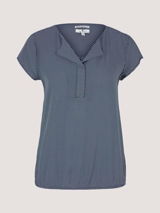 Gemusterte Bluse mit LENZING™ ECOVERO™ - Frauen - navy-white-minimal-design Gemusterte Bluse mit LENZING™ ECOVERO™ - Frauen - navy-white-minimal-design - 7 - TOM TAILOR