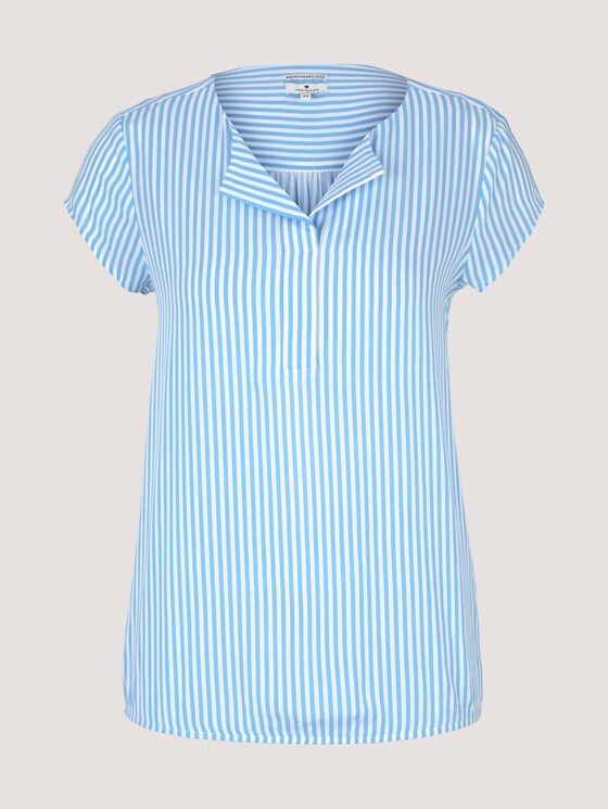 Gemusterte Bluse mit LENZING™ ECOVERO™ - Frauen - blue white vertical stripe Gemusterte Bluse mit LENZING™ ECOVERO™ - Frauen - blue white vertical stripe - 7 - TOM TAILOR