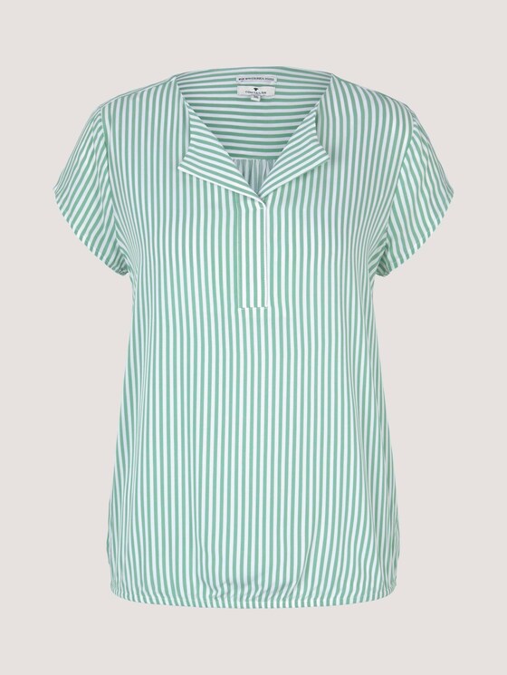 Gemusterte Bluse mit LENZING™ ECOVERO™ - Frauen - green white vertical stripe Gemusterte Bluse mit LENZING™ ECOVERO™ - Frauen - green white vertical stripe - 7 - TOM TAILOR