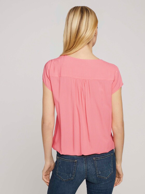 Gemusterte Bluse mit LENZING™ ECOVERO™ - Frauen - peach white minimal design Gemusterte Bluse mit LENZING™ ECOVERO™ - Frauen - peach white minimal design - 2 - TOM TAILOR
